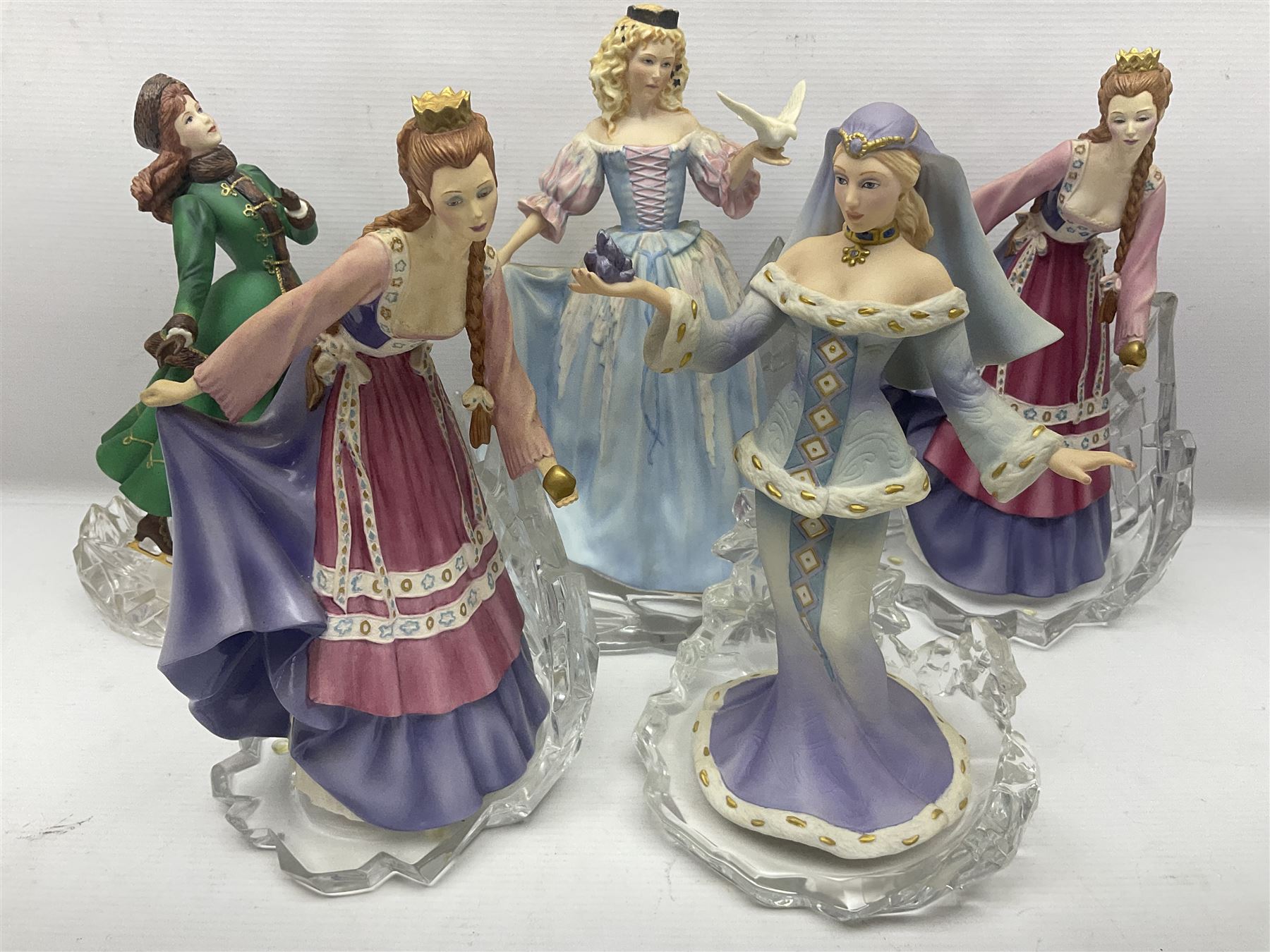 Eight Franklin Mint figures, including Sleeping Beauty, Vienna Waltz, Princess of Glass Mountain, Princess of the Ice Palace etc 