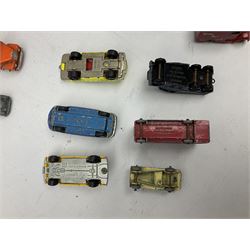 Budgie - five unboxed and playworn die-cast commercial vehicles comprising Scammell Scarab with BR Semi-Trailer, Volkswagen Pick-Up, Towing Tender & Breakdown Truck, Highwayman Transporter No.326 and Routeman Pneumajector No.322; Morestone G&E Wood open lorry and Petrol Tanker; nine early Lesney models; and small quantity of others by various makers