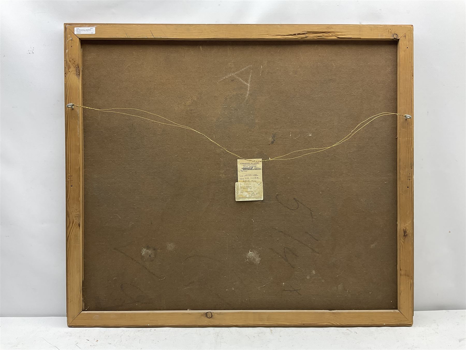 James Neal (Northern British 1918-2011): 'The Holderness Drain', oil on board signed, artist's address labels and title verso 71cm x 74cm
Provenance: East Yorkshire private collection purchased from the artist. Neal was accepted at St Martin's School of Art in 1932, aged 14. In 1958 he moved to Hull as Lecturer in Painting and Drawing at Hull Regional College of Art, then becoming Senior Lecturer in the History of Art. Over the next fifty years he became well known for painting scenes around the Hull area. Ferens Art Gallery, has twice mounted major retrospective exhibitions of James Neal's work