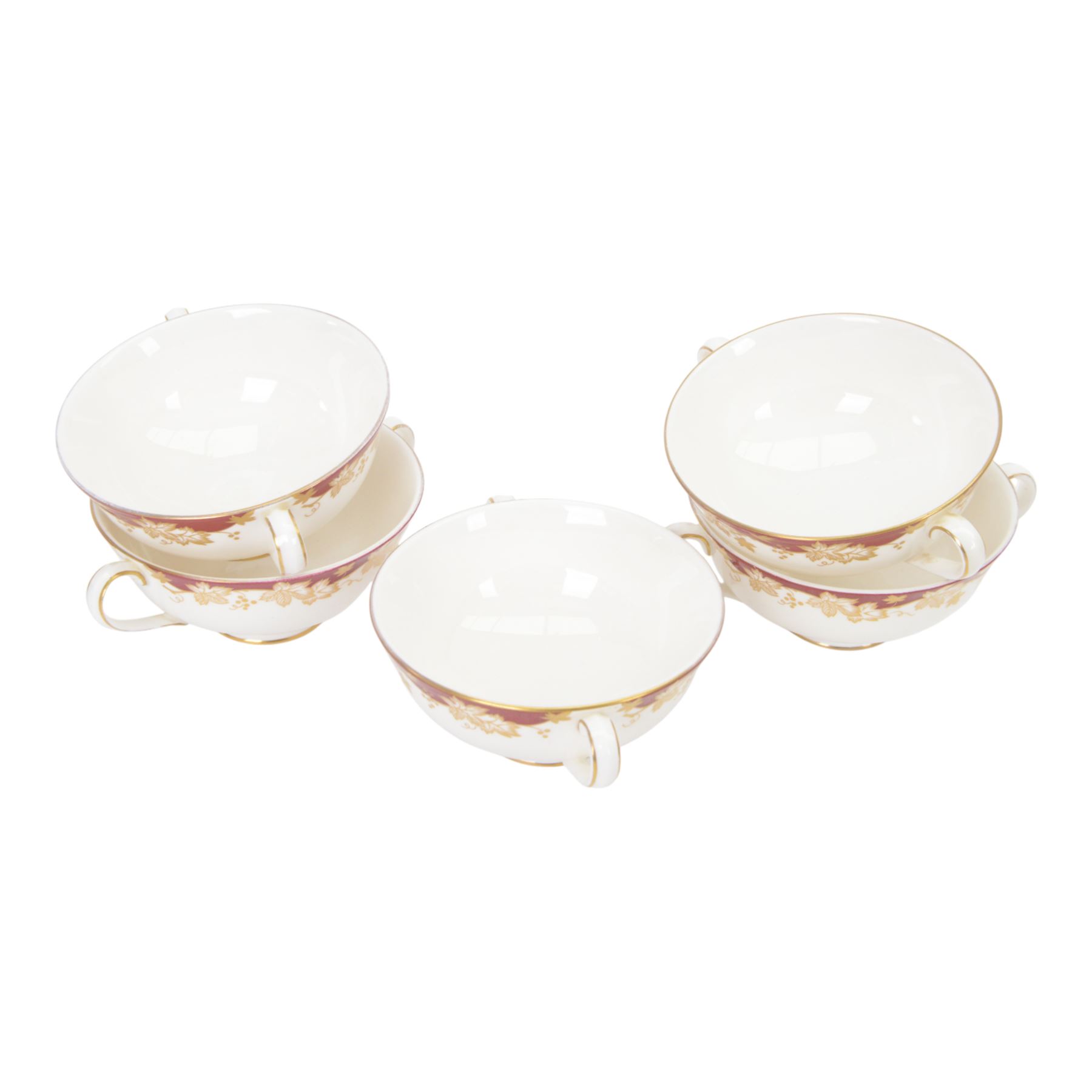 Royal Doulton Winthrop dinner service for eight, including dinner plates, side plates, twin handled bowls and saucers, two covered dishes, two sauceboats and saucers etc 