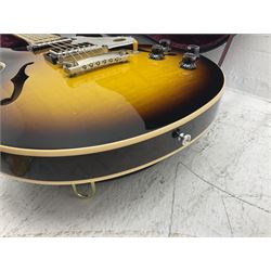 2009 Gibson ES-339 Custom sunburst electric guitar, model HB001CM, serial no.CS85319; laminated maple top and back, mahogany neck, twenty-two frets, nickel hardware with ABR-1 bridge stop bar/tailpiece and 57 Classic Humbucking pickups L101cm; in Gibson hardcase with certificate of authenticity and associated paperwork.