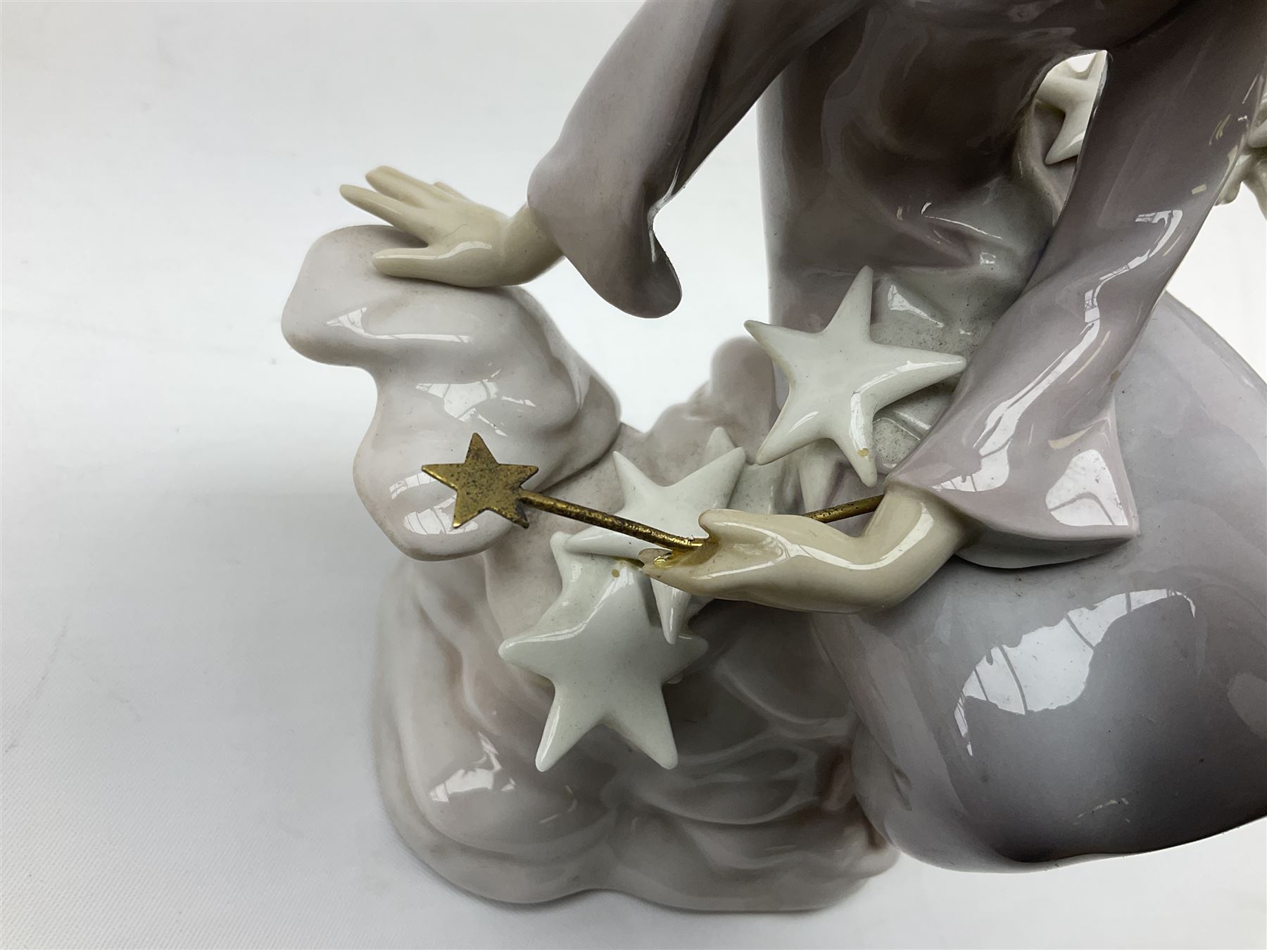 Lladro Star Bright Girl set, comprising Wishing on a Star no 1475, Starlight Starbright no 1476 and Stargazing  no 1477, all in original boxes, largest example H19cm