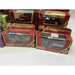 Matchbox - approximately sixty Models of Yesteryear to include special edition 1820 Passenger Coach and Horses, limited editions 1894 Aveling-Porter Steam Roller, 1829 Stephensons Rocket and 1905 Fowler Showman’s Engine; older models from the 1970s such as Y-1 1911 Model ‘T’ Ford, and a large quantity of modern models with reference materials in folder; mostly boxed 