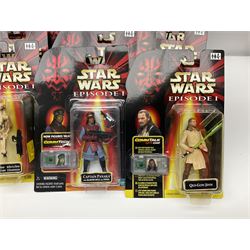 Star Wars - twenty-four Star Wars Episode One figures in card backed packaging; Collections 1, 2 and 3 with Electronic Commtalk reader for each figure's commtalk chip.