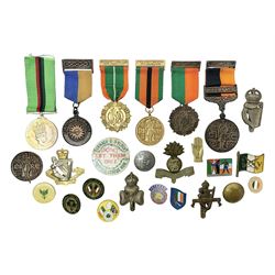  Small collection of Irish related medals, cap badges, buttons, political pin badges etc