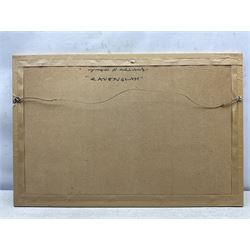 Tom Harland (Yorkshire 1945-2012): 'Storm on the Cumberland Coast', ink and watercolour signed, titled and signed on the mount 24cm x 51cm 