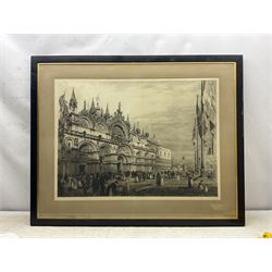 Axel Herman Haig (Swedish 1835-1921): 'Exterior of St Mark's - Venice', large etching signed in pencil, first and only state, titled on original label verso 58cm x 81cm. 