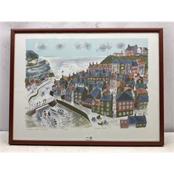 Bernard Cheese (British 1925-2013): 'Staithes - North Yorkshire', lithograph in colours signed titled dated '97 and numbered 16/60 in pencil with Curwen Chilford blindstamp 48cm x 64cm