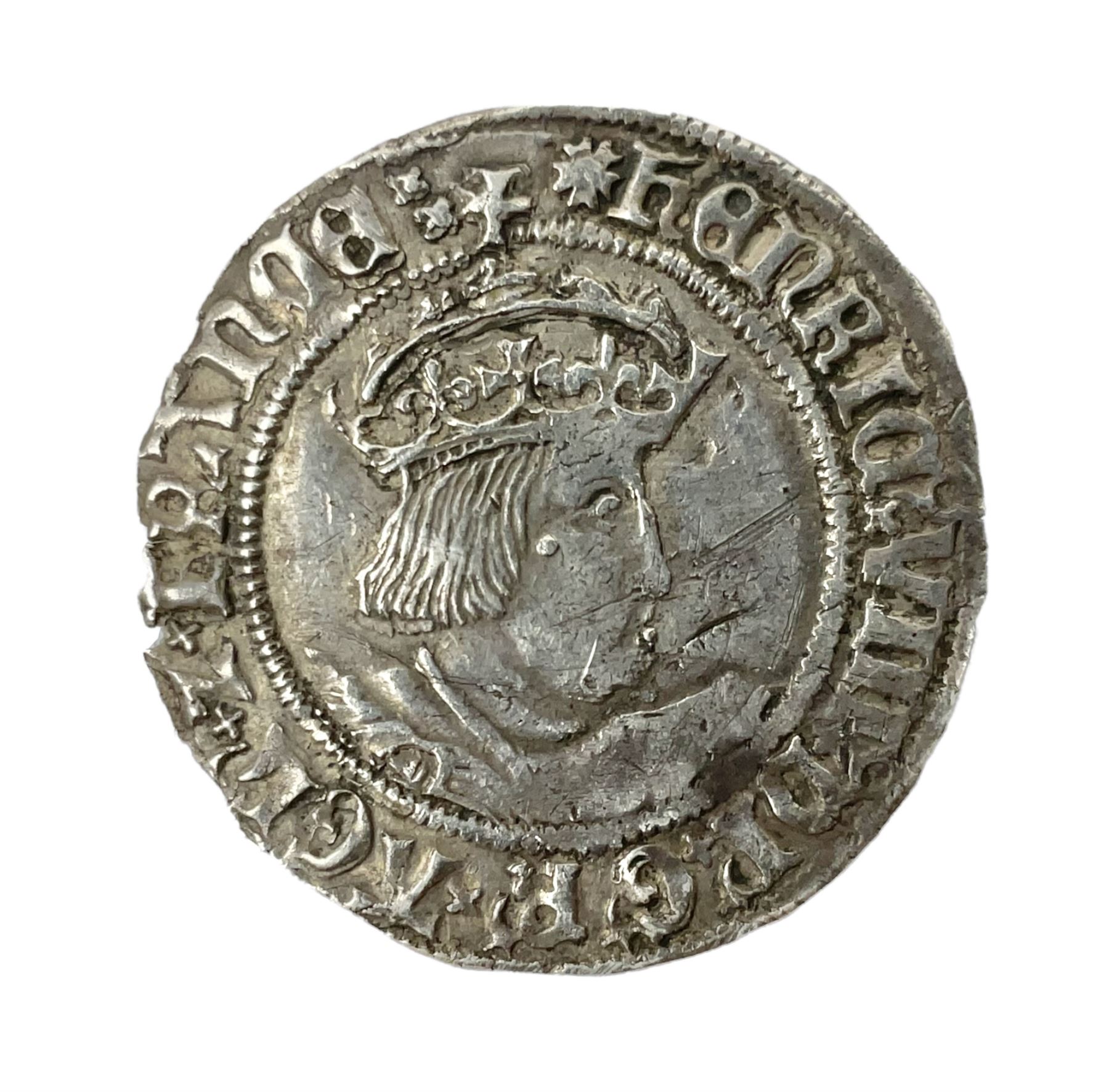Henry VIII hammered silver groat coin 