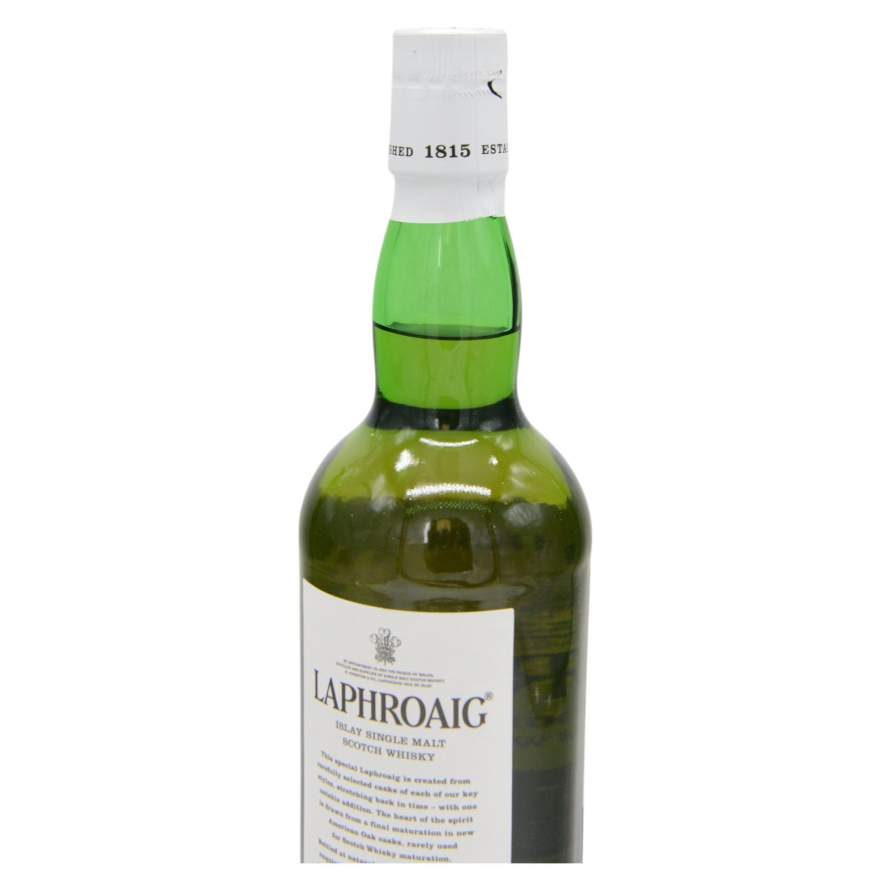Laphroaig single cask scotch whisky, 70cl 40% vol, together with Hine Fine Champagne Cognac 68cl 40% vol 