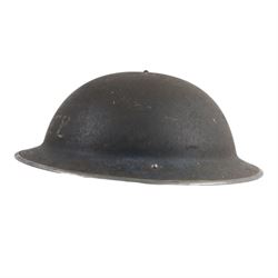 WWII MkII Police Brodie, the blue brodie with white stencil lettering to the front, with liner and strap