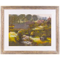 David Allen (British 1945-): 'Sandsend Valley', pastel signed and dated '99, titled verso 44cm x 59cm
Provenance: gifted to the vendor by the artist