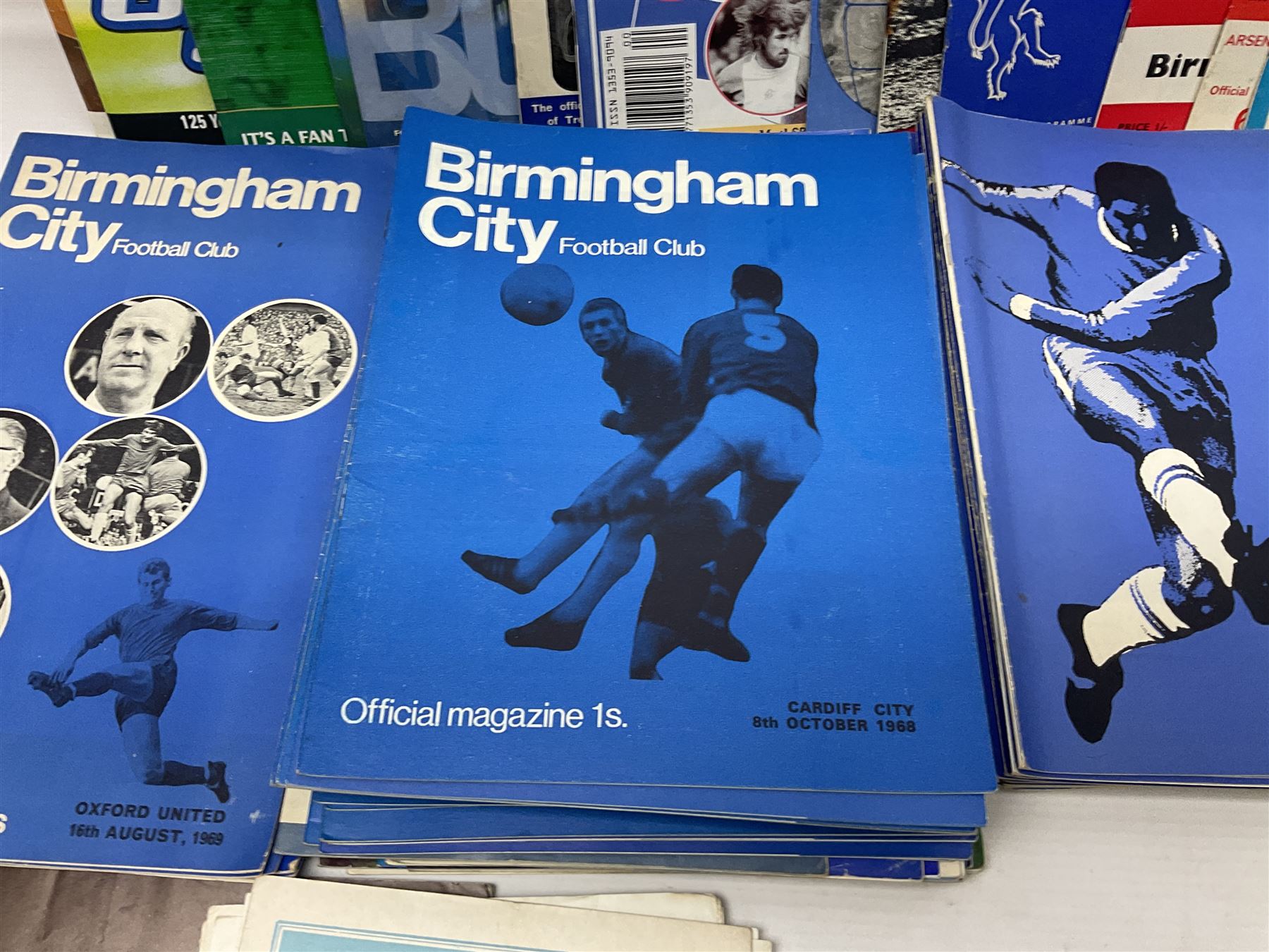1931 F.A. Cup Final Birmingham City printed silk handkerchief, quantity of Birmingham City football programmes, and Tufty Club silk handkerchief