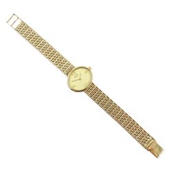 Rotary 9ct gold quartz ladies bracelet wristwatch, hallmarked