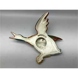 Set of four graduating Beswick flying duck wall plaques, comprising 596-0, 596-1, 596-2 and 593-3, largest L30cm