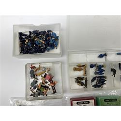 Hornby Dublo/Dinky - over one hundred and thirty die-cast and plastic figures including Station Staff, Passengers, Workmen and other occupations etc; all unboxed but with three empty boxes