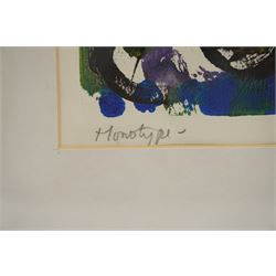 Gillian Ross Kelsey (British 1935-2025): 'Celtic Image No 1' and 'Celtic Image No 2', two acrylic monotypes signed and titled in pencil max 70cm x 110cm (2)
