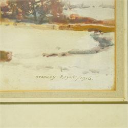 Stanley Royle (British 1888-1961): Winter in a Dales Landscape, watercolour signed and dated 1916, 27cm x 38cm