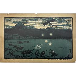 Pair of French Great War Aviation prints, Scale de Bombardement de Clarment and Avion Caproni 3 moteurs 