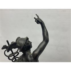 After Giambologna, bronzed figure of Hermes pointing to the sky, H55cm