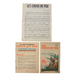 French Croix de Feu paperwork, including Song sheets, L'Ordre Social etc
