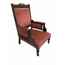 Late Victorian walnut armchair