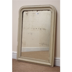  Early 20th century overmantle mirror, painted frame, W65cm, H90cm  