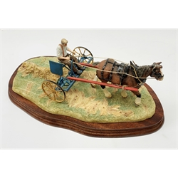 A limited edition Border Fine Arts figure group, Rowing Up, model no B0598 by Ray Ayres, 382/950, on wooden bade, figure L34cm