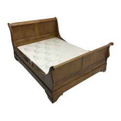 Barre Dugue- French oak 5' Kingsize sleigh bed, with box base
