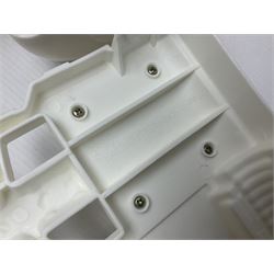 Action Man - large collection of 1960s and later figures and accessories including Spaceman with ATLRV vehicle; two figures marked 'Made in England by Palitoy under licence from Hasbro 1964'; twenty-five assorted weapons; radio backpacks; kit bags; twenty-one pairs of boots; football boots and snow shoes; metal diver's boots and three pairs of flippers; two pairs of jackboots; roller skates; various tunics, trousers, flying suits, jumpers, belts etc; twenty helmets, berets, busby, kepis, submariner etc; and quantity of other accessories