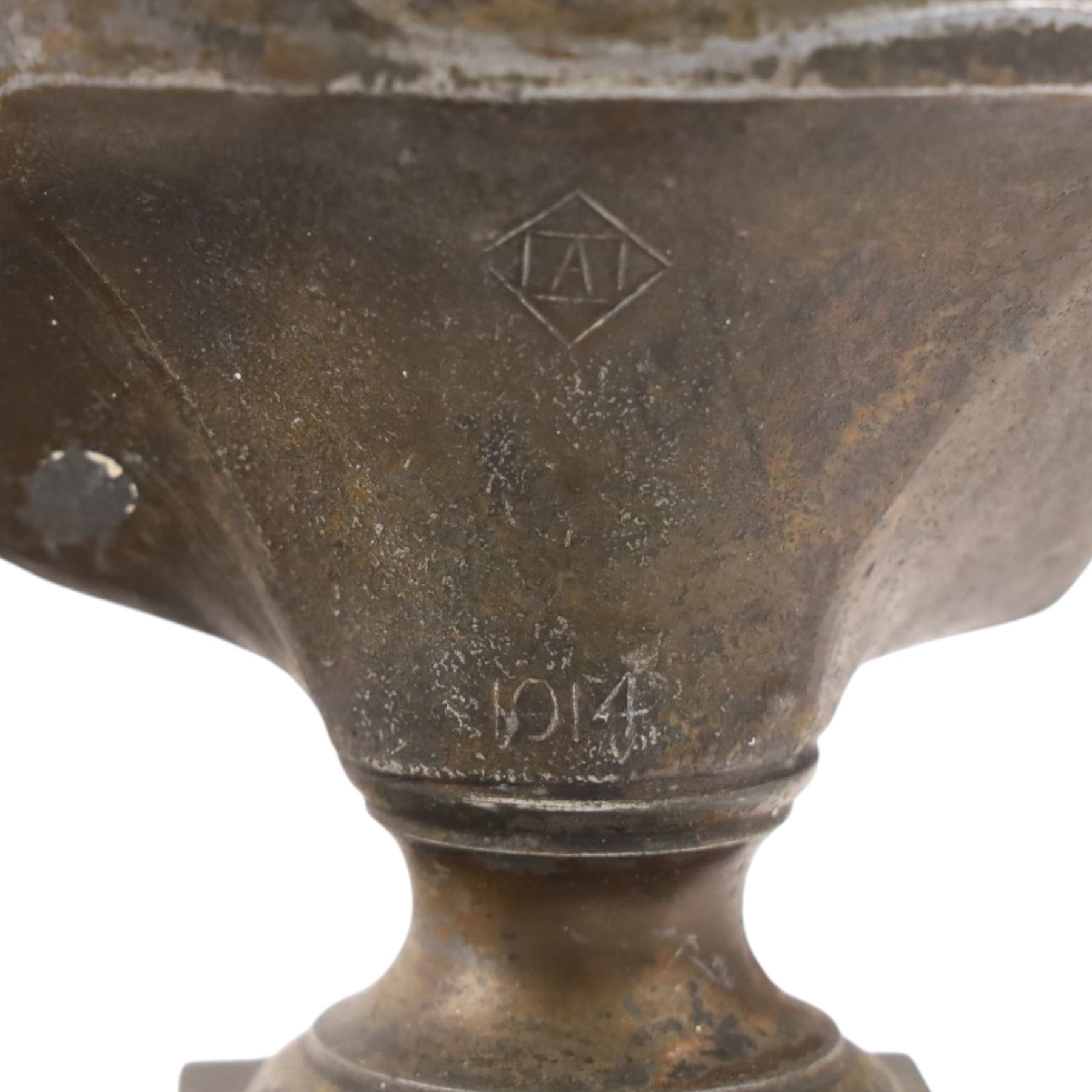 19th Century spelter bust of Menelaus, H21cm