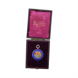 Collection of football memorabilia belonging and relating to the Hull based referee Frank Coultas, including 9ct gold Referee's medal for the 1957 Aston Villa v Manchester United FA Cup Final, inscribed 'The Football Association, F.B Coultas, F.A. Challenge Cup Competition, Final Tie 1957', hallmarked and in original case; the kit worn by him to referee the 1957 FA Cup Final and ephemera relating to the match including photographs, programmes and tickets; together with other football memorabilia collected by Frank Coultas, including programmes, photograph and ticket stubs, with some items relating to the 'Busby Babes'
