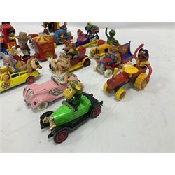 Corgi/Dinky - twelve unboxed and playworn TV/Film related die-cast models including Popeye Paddle Wagon; Dick Dastardly; Magic Roundabout; Muppets; Basil Brush; and Noddy (12)