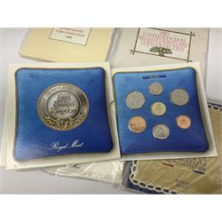 Fourteen Queen Elizabeth II United Kingdom uncirculated coin collections, dated 1983, 1984, two 1985, 1986, 1987, 1988, 1989, 1990, 1991, 1992 including dual dated 1992/1993 EEC fifty pence, 1994 and two 1995, all in card folders