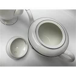 Royal Worcester Howard pattern tea and coffee service for six, comprising coffee pot, teapot, teacups and saucers and coffee cans and saucers (26)