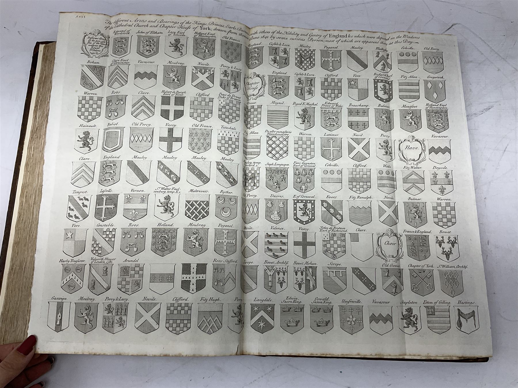 Drake Francis: Eboracum: Or The History And Antiquities Of The City Of York. 1736 William Boyer London, with copper plates, rebacked full calf binding