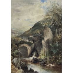 John Falconar Slater (British 1857-1937): 'A Mountain Stream', watercolour signed, titled on mount 75cm x 53cm
