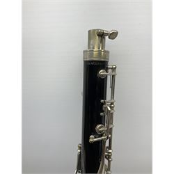 Selmer Bundy alto clarinet with nickel mounts and Yamaha 5C mouthpiece US Pat. 2775915 L81cm, in fitted carrying case with various accessories