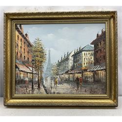 French School (Late 20th Century): Parisian Views, pair oils on canvas signed 'Burnett' and 'Henry Rogers' respectively 39cm x 49cm (2)