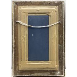 Andre Minaux (French 1923-1986): Cubist Lady with Flowers, oil on board signed 39cm x 19cm