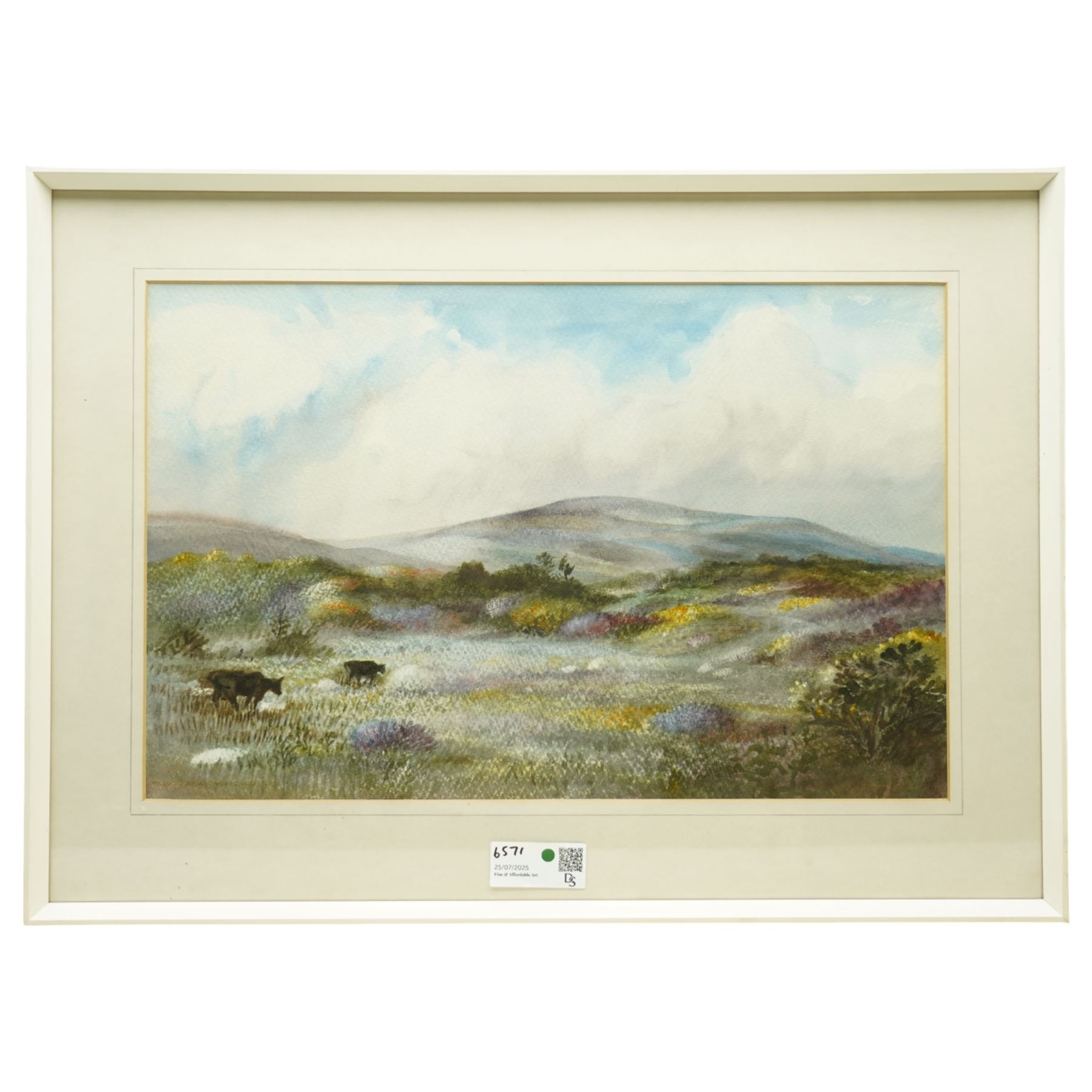 Francis Philip Goodchild ARCA (British 1900-1986): 'Mill Creek - Dartmouth' 'Galmpton Creek' 'Dartmoor - East of Widdicombe' 'Church at Berry Pomeroy' 'Wharflete Cove' 'Evening over the Dart' and 'Near Dittsham', set seven watercolours signed and dated, titled verso max 40cm x 75cm (7)