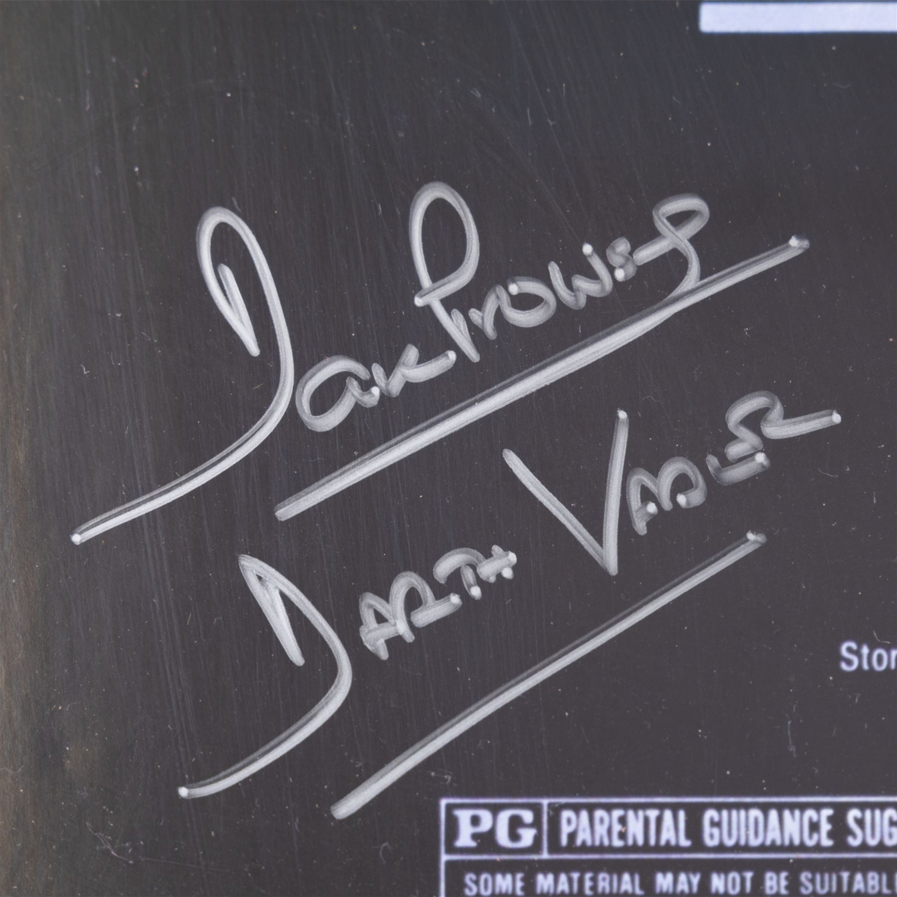 Autographed Star Wars Return of the Jedi movie poster, signed by Dave Prowse (Darth Vader), with certificate of authenticity from Danbury Mint, framed, frame H97cm