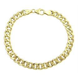 9ct gold flattened curb link bracelet, hallmarked