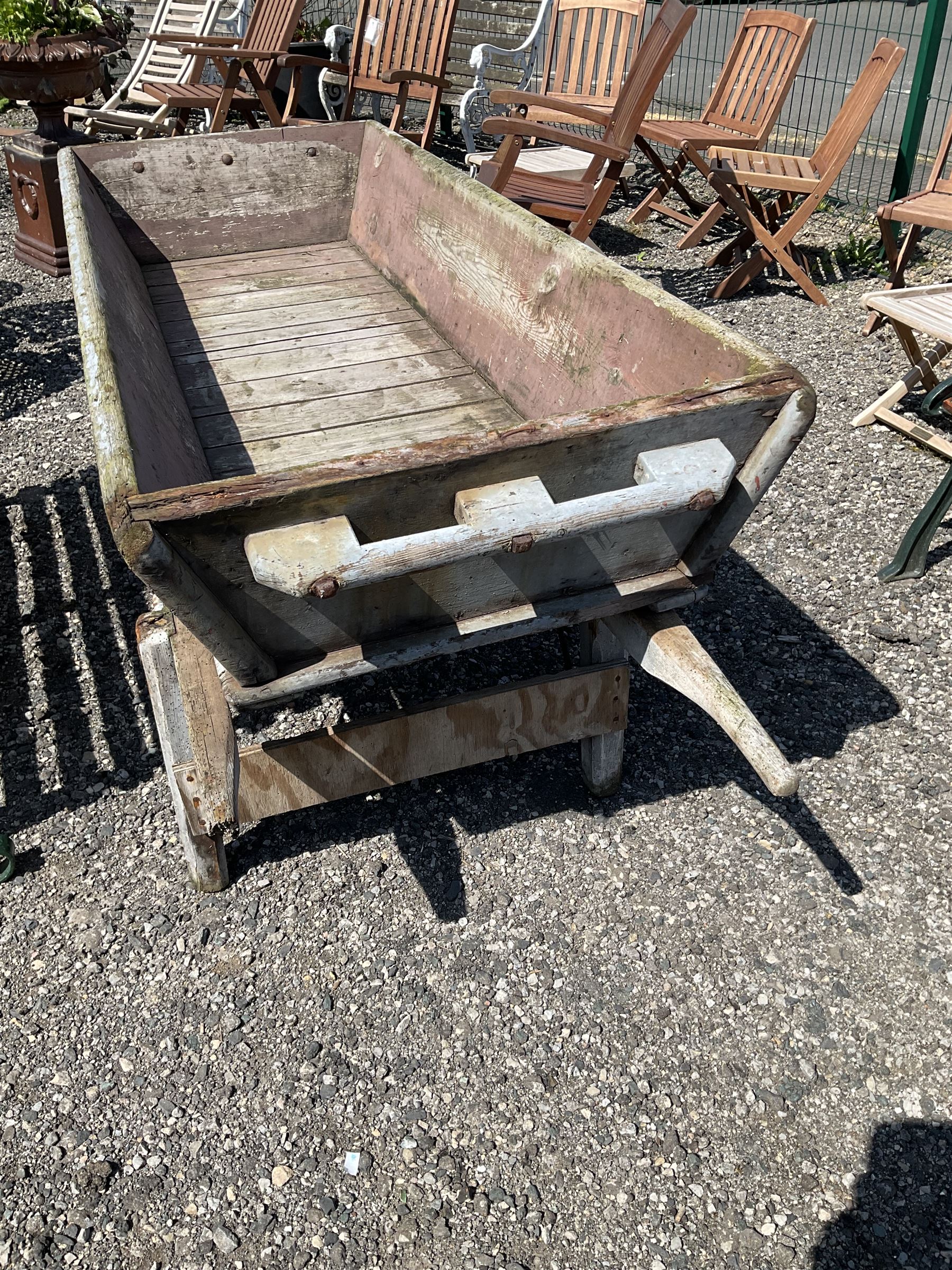 Large wooden pig salter - THIS LOT IS TO BE COLLECTED BY APPOINTMENT FROM DUGGLEBY STORAGE, GREAT HILL, EASTFIELD, SCARBOROUGH, YO11 3TX