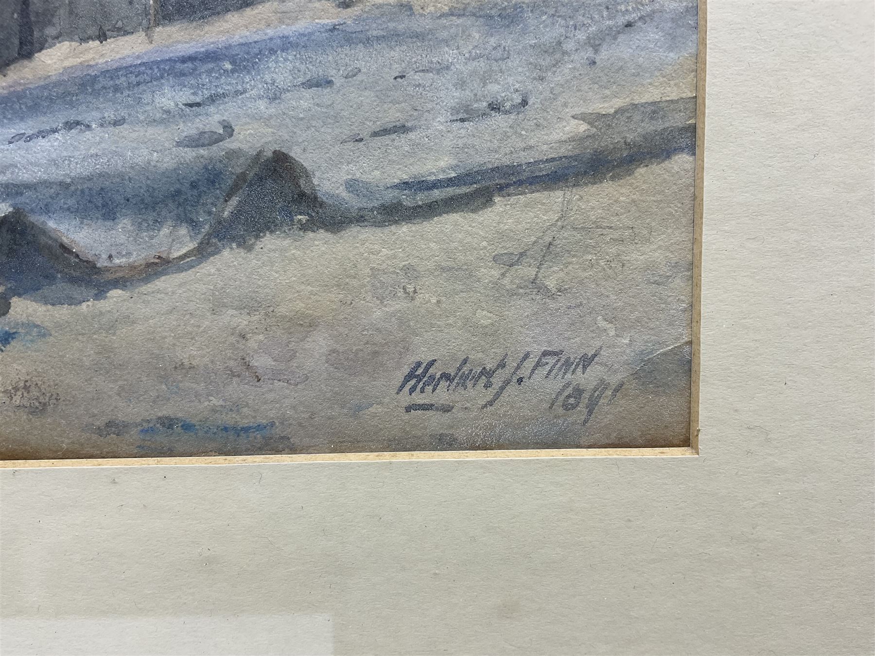 Herbert John Finn (British 1860-1942): Capstan and Boathouse at Kingsdown - Kent, watercolour signed, titled verso 16cm x 24cm