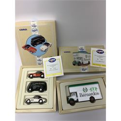 Corgi limited edition models - D46/1 British Railways set; 97200 BRS parcels set; 150th Anniversary of the Penny Post set; and seven others 97087, 97088, 97695, 97334, 97355, 97753 and 97894; all mint and boxed with certificates (10)