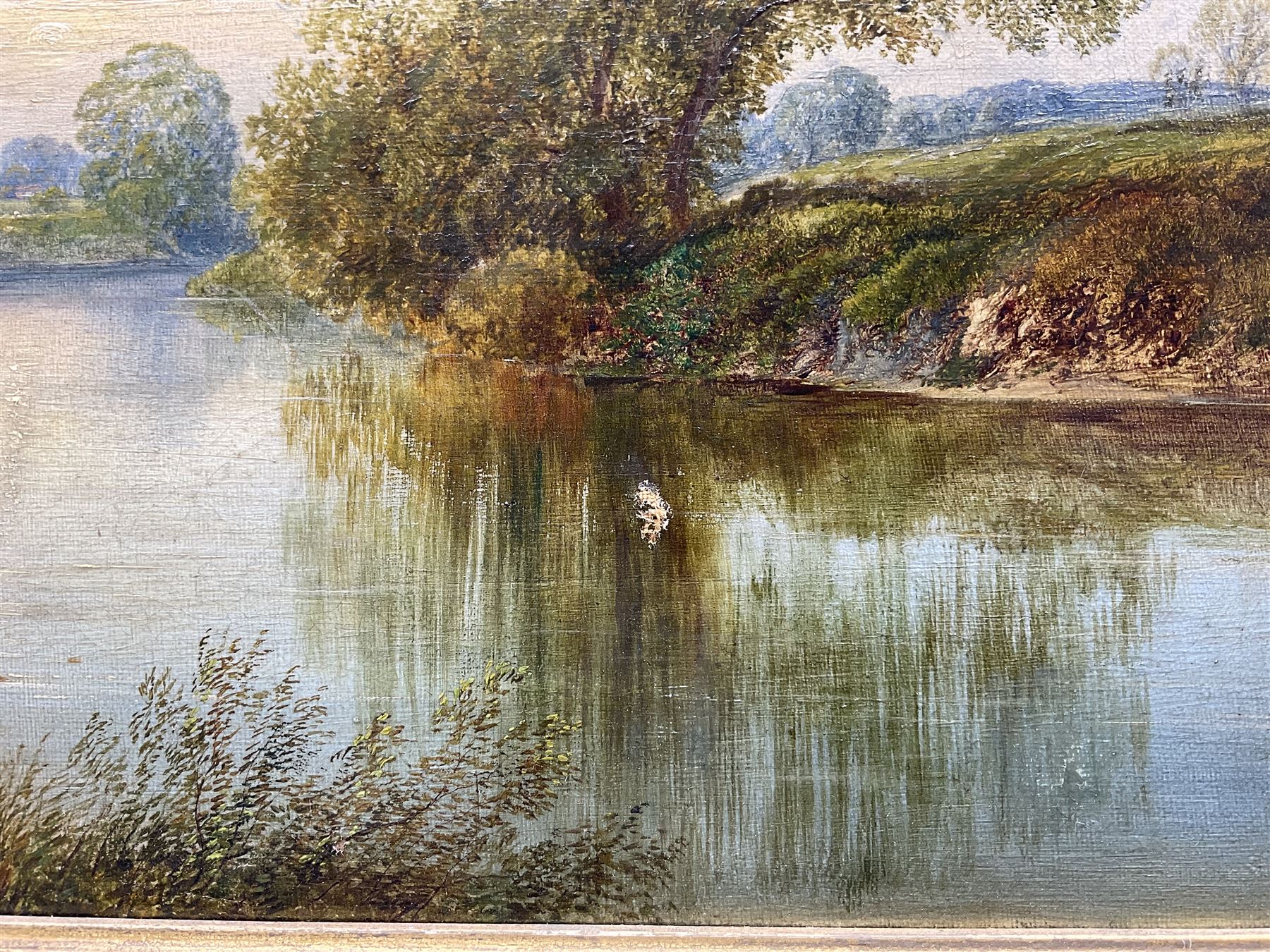 George Alexander (British 1832-1913): Cattle Watering at 'The River Wharfe Tadcaster', oil on canvas signed and inscribed verso, 27cm x 37cm 