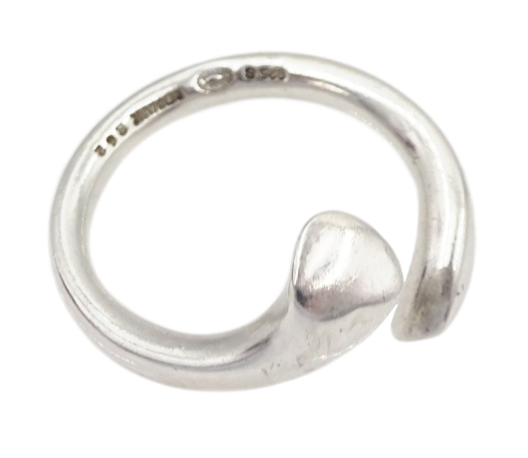 Silver devoted hearts ring by Regitze Overgaard for Georg Jensen, No 262, boxed