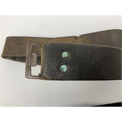 WW2 German Hitler Youth belt, the buckle marked 'Blut Und Ehre' and impressed RZM M/4/55 verso; and another Hitler Youth belt with similarly marked buckle (2)