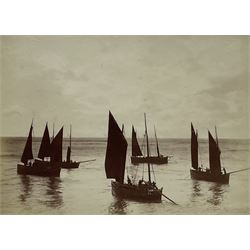 Frank Meadow Sutcliffe (British 1853-1941): Penzance Herring Boats, albumen print c.1882 initialled and numbered 95 in the negative 15cm x 20cm (mounted)
Provenance: Witkin Gallery, New York; Sotheby's 25th April 1990 Lot 17; the Graham Nash Collection